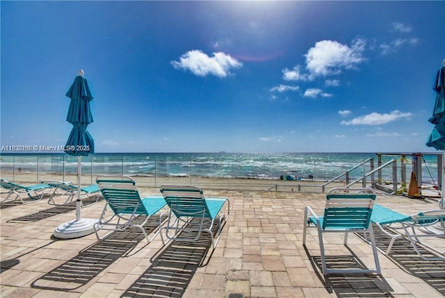 3725 S Ocean Dr Unit 1411, Hollywood, FL 33019 - view of patio featuring view of water and beach