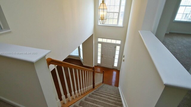 4407 Karlbrook Ln, ,, NC 27616 - entryway featuring stairway and a high ceiling