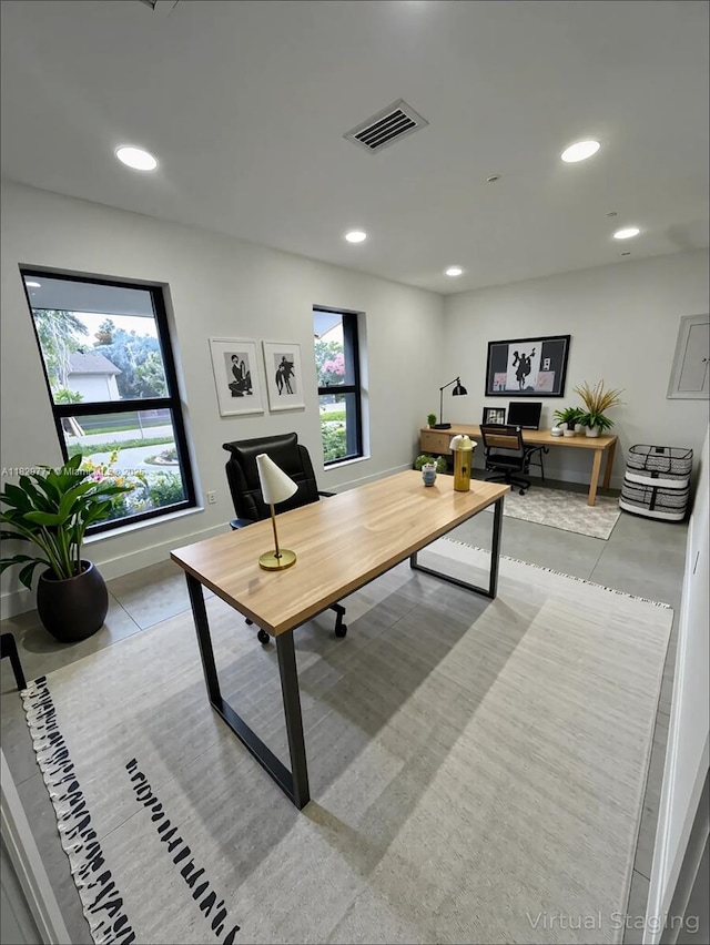 17902 SW 87th Pl, Palmetto Bay, FL 33157 - home office with recessed lighting and tile patterned flooring