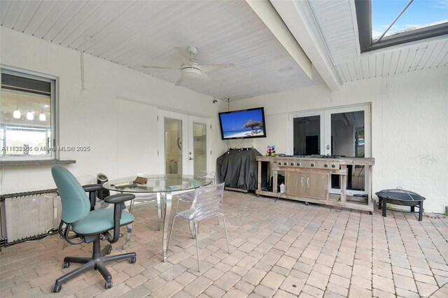 1840 N 56th Ave, Hollywood, FL 33021 - view of patio / terrace with french doors, ceiling fan, and outdoor dining area
