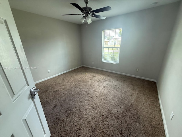 3574 SW Masilunas St, Port St Lucie, FL 34953 - carpeted empty room featuring baseboards and ceiling fan