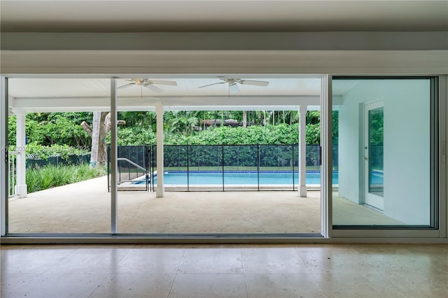 431 Gerona Ave, Coral Gables, FL 33146 - entryway with a ceiling fan