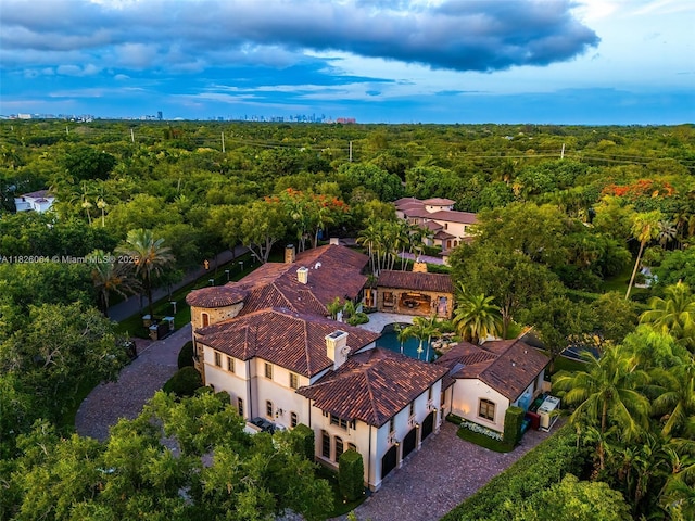 10101 SW 60th Ct, Pinecrest, FL 33156 - aerial view of property and surrounding area with a heavily wooded area
