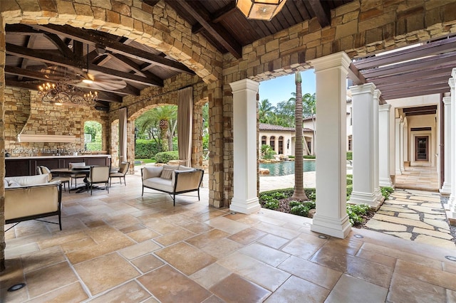 10101 SW 60th Ct, Pinecrest, FL 33156 - view of patio with a ceiling fan