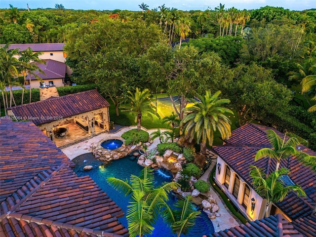 10101 SW 60th Ct, Pinecrest, FL 33156 - drone / aerial view of a heavily wooded area