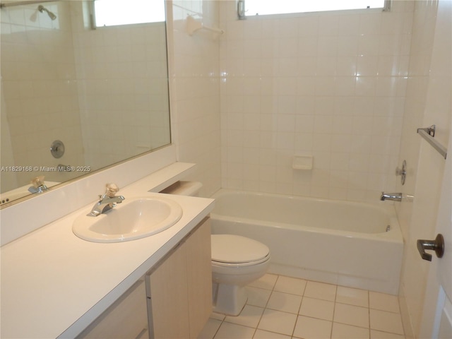 5103 Water Oak Ct, Palm Beach Gardens, FL 33410 - full bath with vanity, tile patterned flooring, tub / shower combination, and healthy amount of natural light