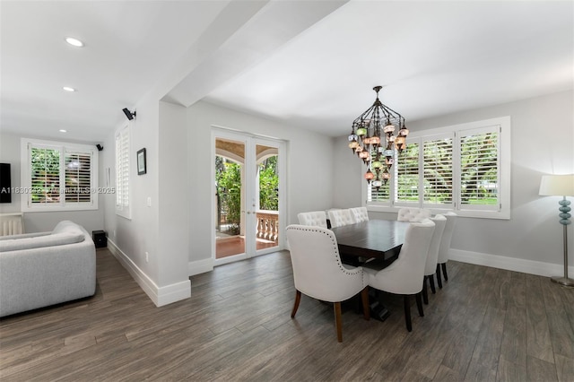 11401 SW 69th Ave, Pinecrest, FL 33156 - dining room featuring wood finished floors, plenty of natural light, recessed lighting, and a chandelier