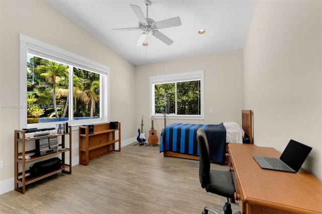 11401 SW 69th Ave, Pinecrest, FL 33156 - office space with plenty of natural light, light wood finished floors, ceiling fan, and recessed lighting