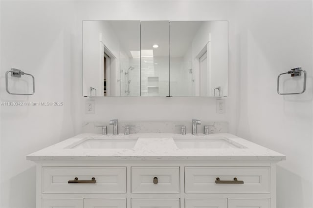 11401 SW 69th Ave, Pinecrest, FL 33156 - bathroom featuring double vanity and walk in shower