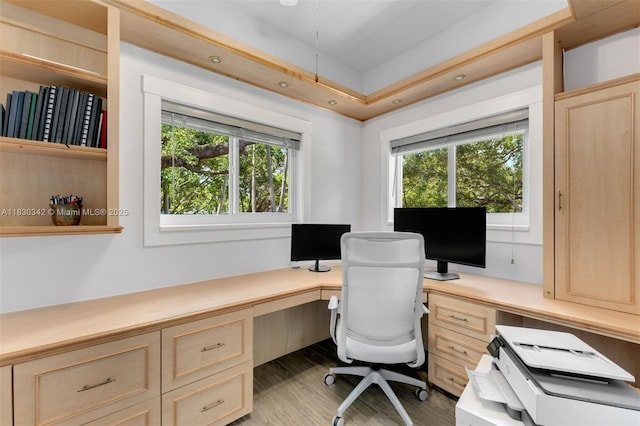 11401 SW 69th Ave, Pinecrest, FL 33156 - office with built in study area and light wood-style floors