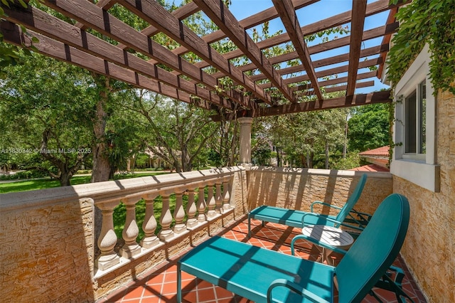 11401 SW 69th Ave, Pinecrest, FL 33156 - balcony with a pergola and view of wooded area