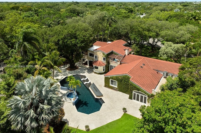 11401 SW 69th Ave, Pinecrest, FL 33156 - aerial view of property and surrounding area featuring a forest