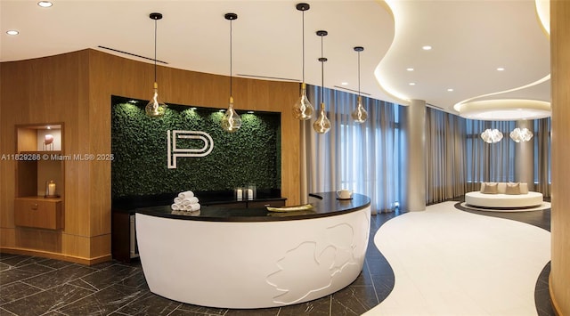851 NE 1st Ave Unit 3201, Miami, FL 33132 - welcome area featuring wooden walls and recessed lighting