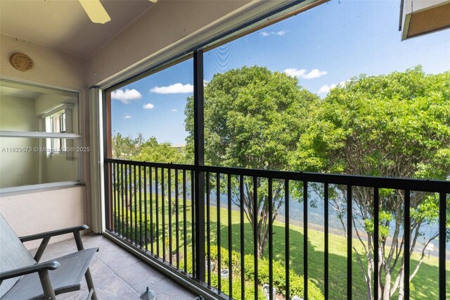 701 SW 141st Ave Unit 406R, Pembroke Pines, FL 33027 - balcony with ceiling fan