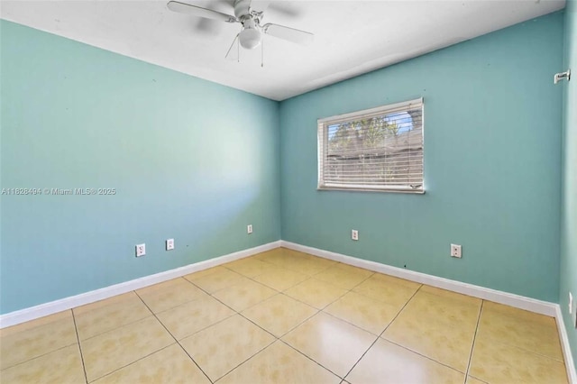 4960 SW 5th St, Margate, FL 33068 - tiled spare room with ceiling fan and baseboards