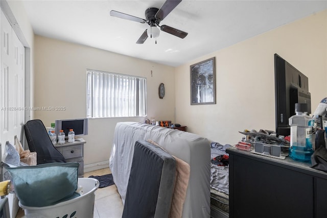 4960 SW 5th St, Margate, FL 33068 - bedroom featuring ceiling fan and light tile patterned floors