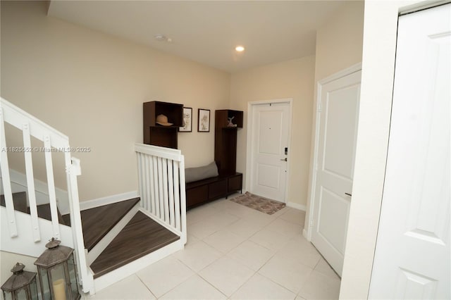25433 SW 108th Ct, Homestead, FL 33032 - foyer with stairs, recessed lighting, and light tile patterned floors