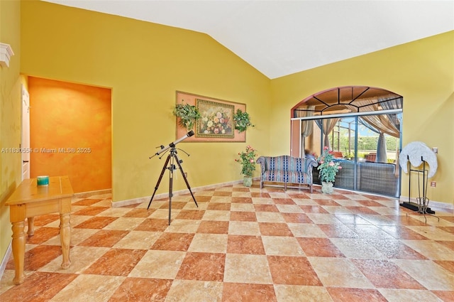 450 NW 195th Ave, Pembroke Pines, FL 33029 - unfurnished room featuring baseboards and high vaulted ceiling