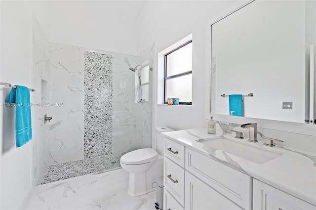 450 NW 195th Ave, Pembroke Pines, FL 33029 - full bath with vanity, a marble finish shower, and marble finish flooring