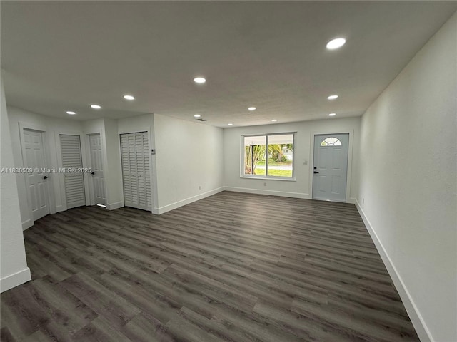 6201 SW 20th Ct, Miramar, FL 33023 - unfurnished living room featuring recessed lighting and dark wood-style flooring