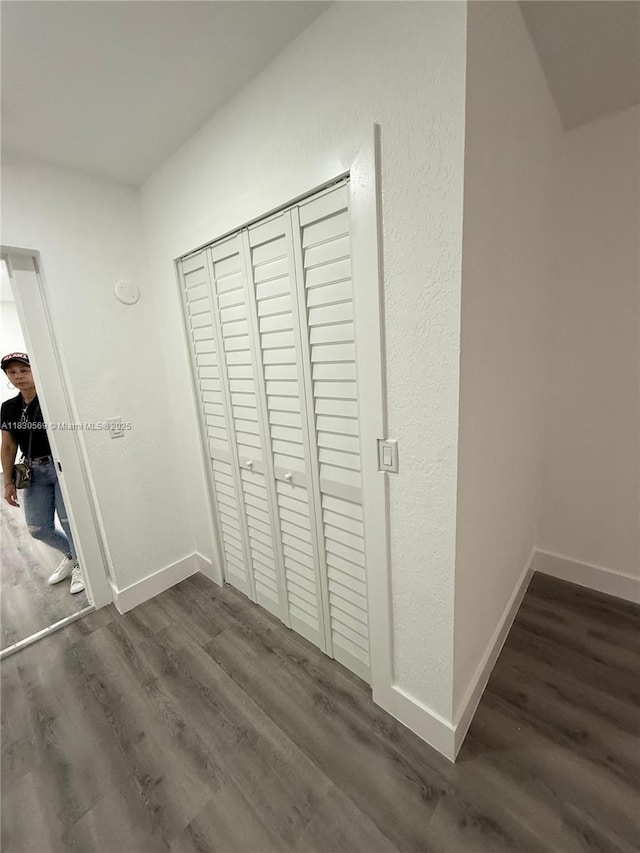 6201 SW 20th Ct, Miramar, FL 33023 - hall featuring dark wood-style floors and baseboards