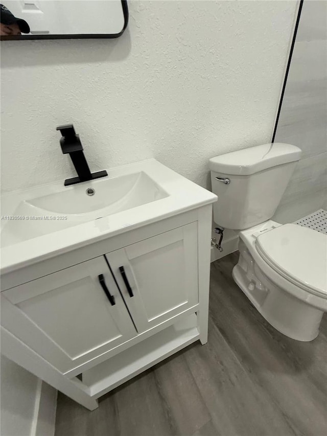 6201 SW 20th Ct, Miramar, FL 33023 - bathroom with vanity, wood finished floors, and a textured wall