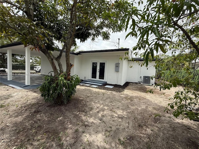 6201 SW 20th Ct, Miramar, FL 33023 - rear view of property featuring french doors and stucco siding