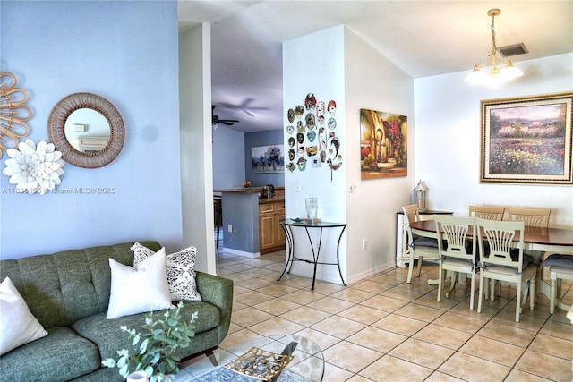 15132 SW 140th Ter, Miami, FL 33196 - living area with light tile patterned flooring and ceiling fan