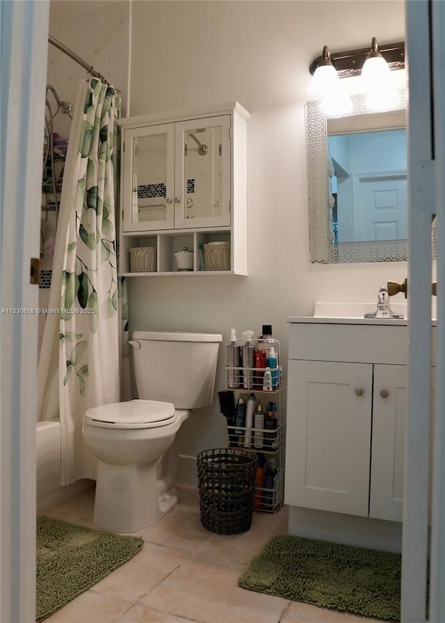 15132 SW 140th Ter, Miami, FL 33196 - full bath with vanity, tile patterned floors, and shower / bath combination with curtain
