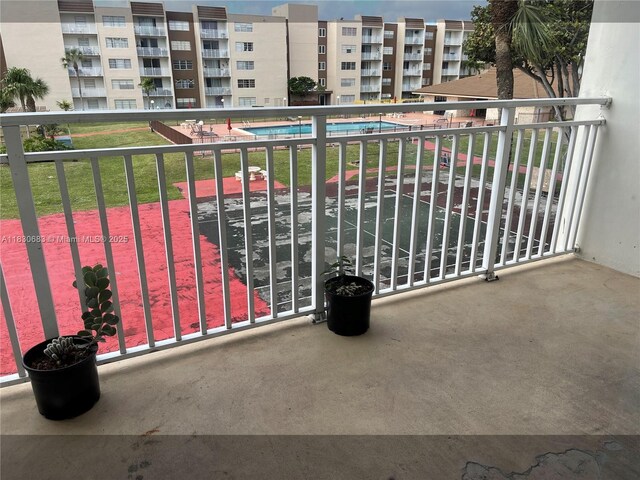 6940 Miami Gardens Dr Unit 1-329, Hialeah, FL 33015 - balcony featuring view of pool
