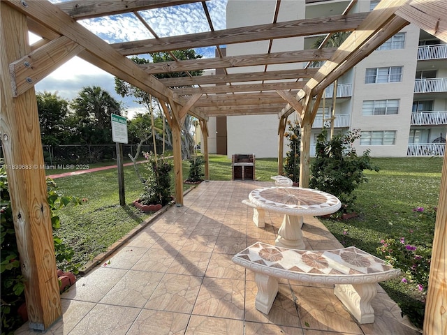 6940 Miami Gardens Dr Unit 1-329, Hialeah, FL 33015 - view of patio with a pergola