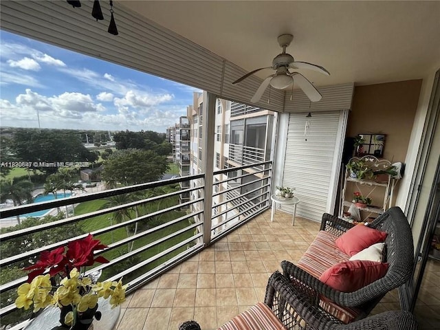 1200 Saint Charles Pl Unit 708, Pembroke Pines, FL 33026 - balcony with ceiling fan