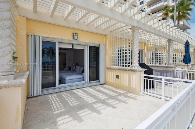 791 Crandon Blvd Unit C.854, Key Biscayne, FL 33149 - view of patio with a pergola