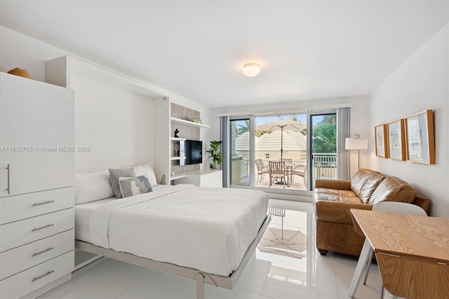791 Crandon Blvd Unit C.851, Key Biscayne, FL 33149 - bedroom with access to outside and light tile patterned floors