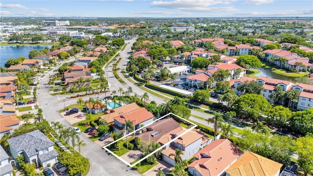 324 NW 107th Ave, Pembroke Pines, FL 33026 - aerial view of property's location with nearby suburban area and property parcel outlined