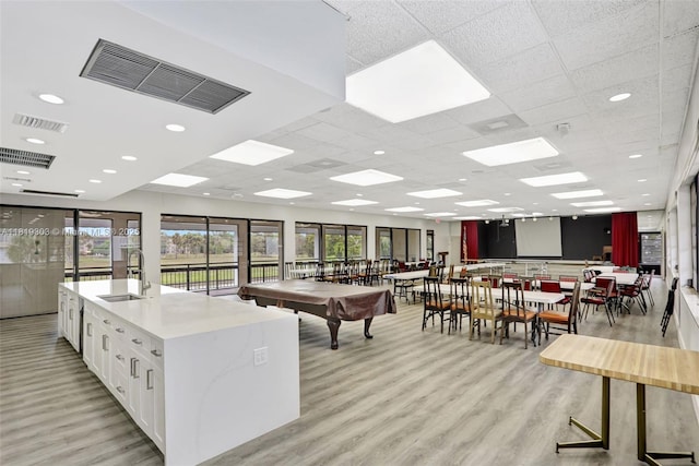3650 Environ Blvd Unit 502, Lauderhill, FL 33319 - recreation room with light wood-style floors, pool table, and recessed lighting