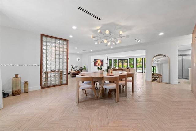 15202 SW 80th Ave, Palmetto Bay, FL 33157 - dining room featuring recessed lighting and a chandelier