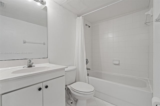 945 NE 34th Ave Unit 103, Homestead, FL 33033 - full bathroom featuring shower / bath combination with curtain, vanity, and tile patterned floors