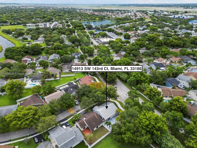 14913 SW 143rd Ct, Miami, FL 33186 - aerial view of residential area featuring a nearby body of water