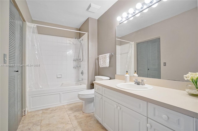 520 SE 5th Ave Unit 1707, Fort Lauderdale, FL 33301 - full bathroom featuring a closet, shower / tub combo with curtain, vanity, and tile patterned floors