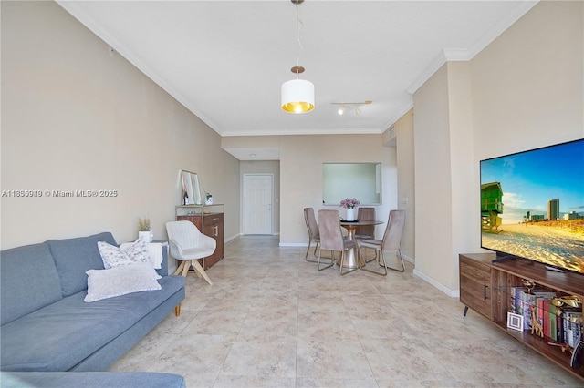 520 SE 5th Ave Unit 1707, Fort Lauderdale, FL 33301 - living room with ornamental molding and baseboards