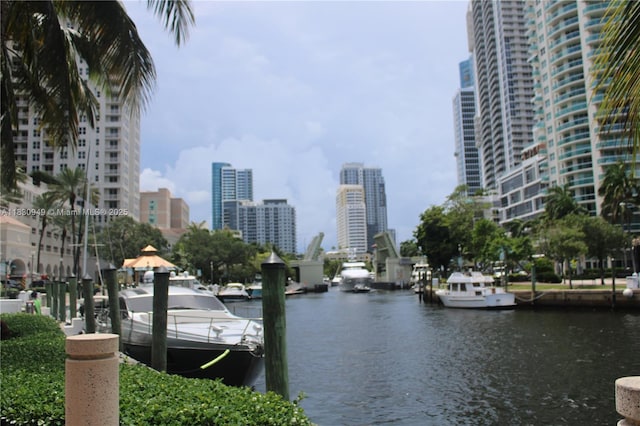 520 SE 5th Ave Unit 1707, Fort Lauderdale, FL 33301 - water view with nearby urban area and a dock