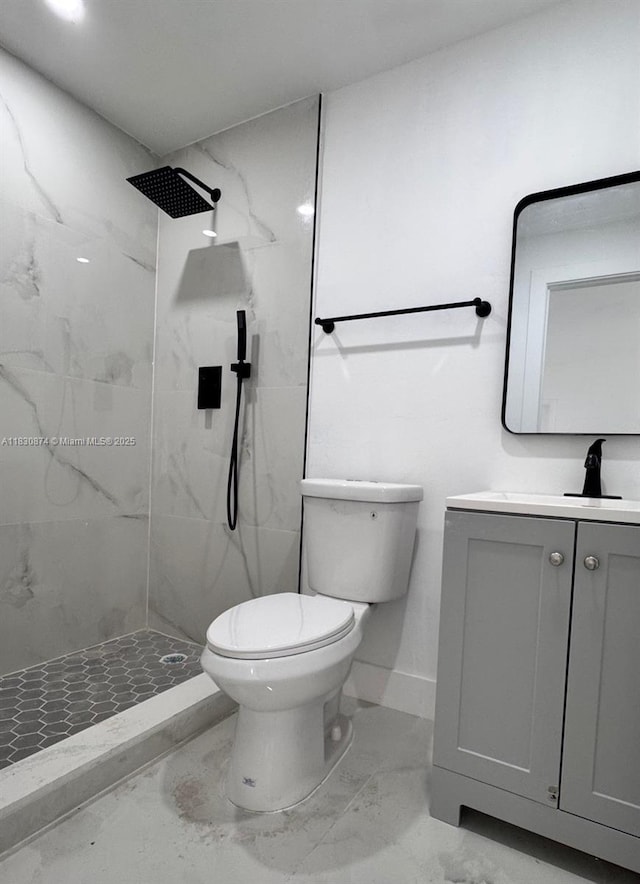 1108 SW 22nd Ave, Fort Lauderdale, FL 33312 - full bathroom featuring a marble finish shower, vanity, and marble finish flooring