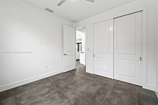 3324 NE 27, Naples, FL 34120 - unfurnished bedroom featuring a closet and a ceiling fan