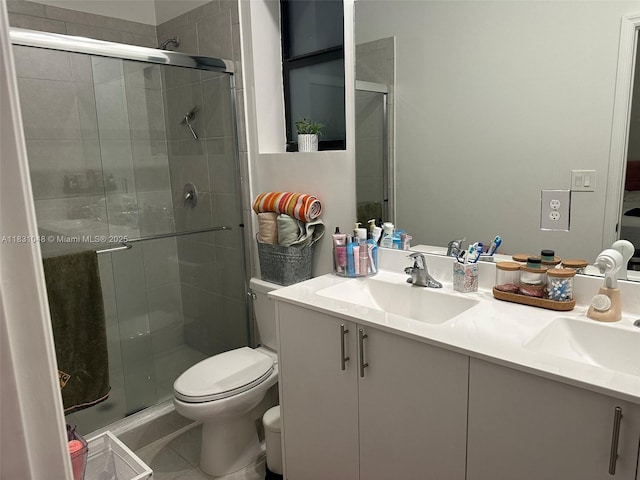 12974 SW 232nd Ln Unit 0, Homestead, FL 33170 - bathroom with double vanity, a shower stall, and tile patterned flooring