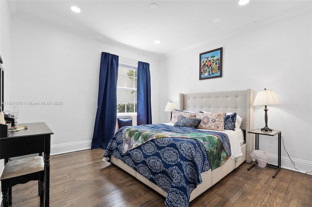 1320 Obispo Ave, Coral Gables, FL 33134 - bedroom with crown molding, wood finished floors, and recessed lighting
