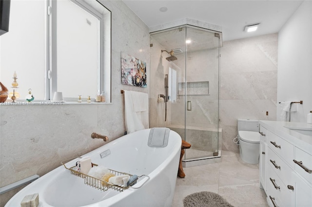 1320 Obispo Ave, Coral Gables, FL 33134 - full bath featuring vanity, a shower stall, and a soaking tub