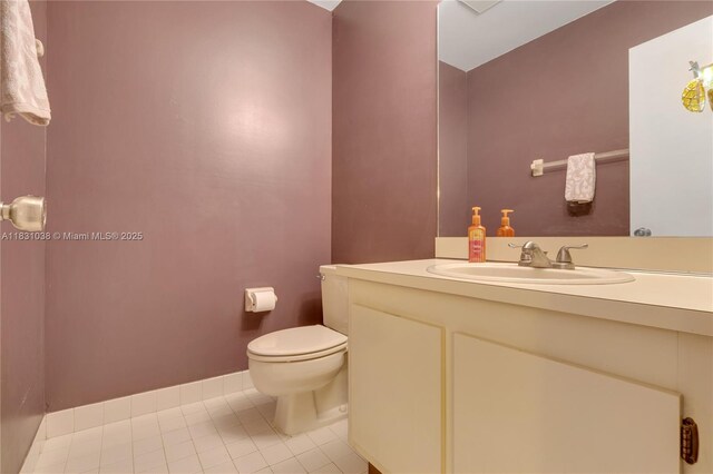 6740 NW 45th St, Lauderhill, FL 33319 - half bath featuring vanity and tile patterned floors