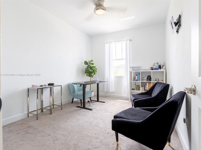 4923 NW 48th Ter, Tamarac, FL 33319 - sitting room with carpet flooring and a ceiling fan