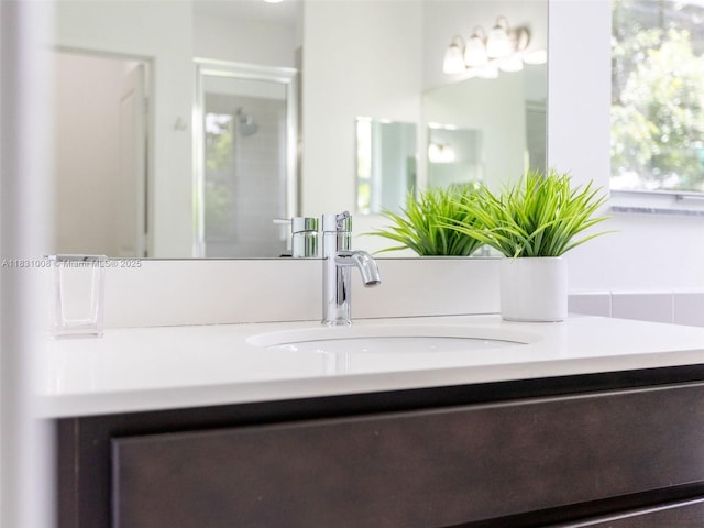 4923 NW 48th Ter, Tamarac, FL 33319 - bathroom featuring vanity and a shower with door